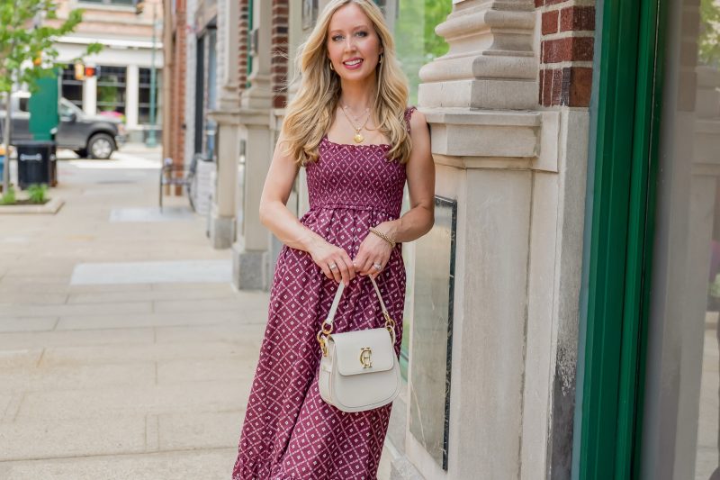 A Burgundy Printed Maxi Dress for an Effortless Special Occasion